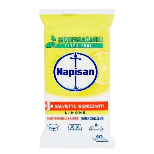 NAPISAN SALVIETTE IGIENIZZANTI AL LIMONE 40 PEZZI OKX