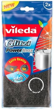 VILEDA SPUGNA PAGLIETTA GLITZI IN INOX 2 PEZZI