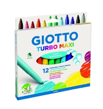 GIOTTO TURBOMAXI PENNARELLI PUNTA GROSSA 12 COLORI