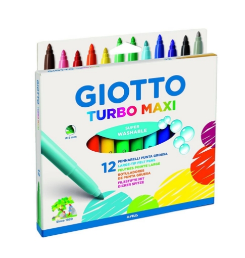 GIOTTO TURBOMAXI PENNARELLI PUNTA GROSSA 12 COLORI
