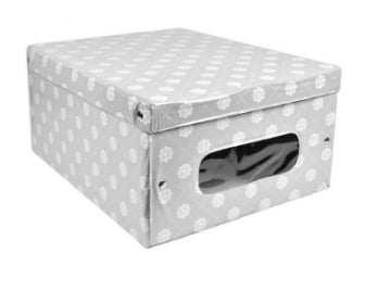 MAURY'S SCATOLA PORTABIANCHERIA CROME IN PVC 48 X 36X 19 CM ASSORTITA