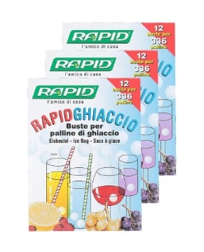 RAPID 3 CONFEZIONI FORMA PALLINE DI GHIACCIO CON 12 BUSTE PER 336 PALLINE