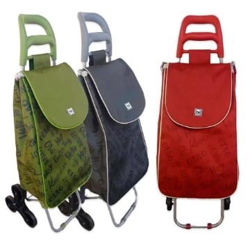MA MAISON CARRELLO PER LA SPESA MODELLO CIAO DA 25 LITRI CON RUOTE E MANICO ERGONOMICO COLORI ASSORTITI 36X27X96H CM 