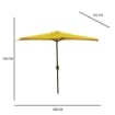 OMBRELLONE MEZZALUNA DA MURO IN ALLUMINIO COLORE GIALLO 300 X 150 X H 250 CM