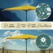 OMBRELLONE MEZZALUNA DA MURO IN ALLUMINIO COLORE GIALLO 300 X 150 X H 250 CM