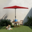 OMBRELLONE MEZZALUNA DA MURO IN ALLUMINIO COLORE BORDEAUX 300 X 150 X H 250 CM