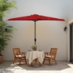 OMBRELLONE MEZZALUNA DA MURO IN ALLUMINIO COLORE BORDEAUX 300 X 150 X H 250 CM