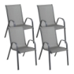 MA MAISON SET 4 SEDIE JUDY GRIGIA MODERNA 54X67X90H CM STRUTTURA IN ACCIAIO TESSUTO TEXILENTE 2X1 -  IMPILABILE 