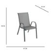 MA MAISON SET 4 SEDIE JUDY GRIGIA MODERNA 54X67X90H CM STRUTTURA IN ACCIAIO TESSUTO TEXILENTE 2X1 -  IMPILABILE 