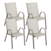 SET 4 SEDIE IMPILABILI DESIGN CLASSICO STRUTTURA IN ACCIAIO RIVESTIMENTO TEXTILENE 54X67X90H CM 
