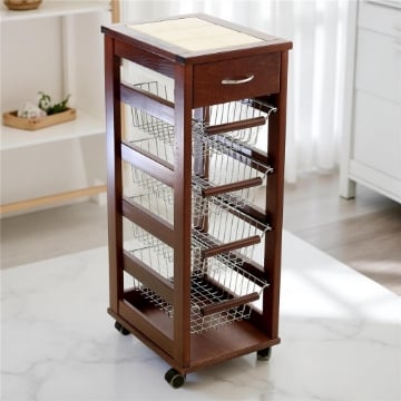CARRELLO PORTAFRUTTA VESUVIO SALVASPAZIO 1 CASSETTO NOCE 83 X 29 X 36 CM