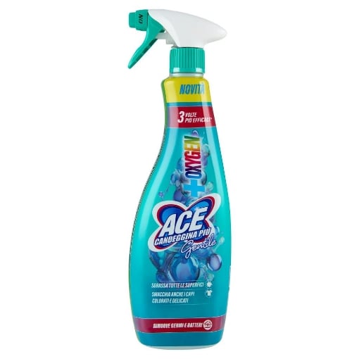 ACE CANDEGGINA PIÙ GENTILE OXYGEN SGRASSA TUTTE LE SUPERFICI ANCHE I CAPI COLORATI DELICATI 650 ML OKX