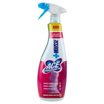 ACE CANDEGGINA PIÙ MOUSSE RIMUOVE LA MUFFA PER SUPERFICI PIÙ BRILLANTI ZERO SCHIZZI 100% PRECISIONE 690 ML OKX