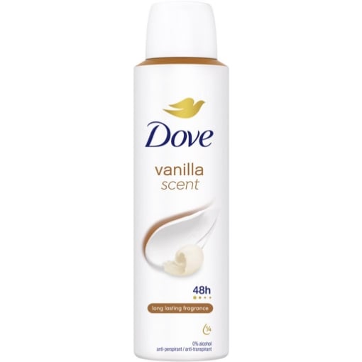 DOVE DEODORANTE VANILLA SCENT 48H DI PROTEZIONE FREAGRANZA A LUMGA DURATA 150 ML OKX