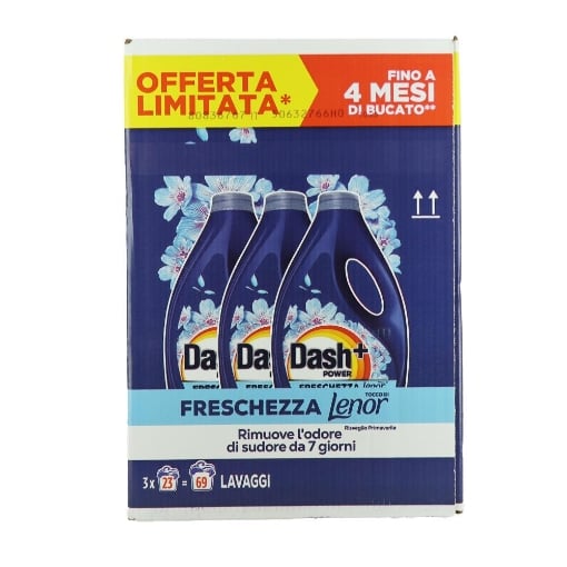 DASH+ POWER FRESCHEZZA TOCCO DI LENOR RIMUOVE L'ODORE DI SUDORE DA 7 GIORNI 3 PZ 69 LAVAGGI 3105 ML 