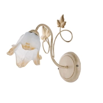 EDEN LUME AVORIO DA PARETE DESIGN CLASSICO IN METALLO COLORE BIANCO E ORO 