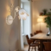EDEN LUME AVORIO DA PARETE DESIGN CLASSICO IN METALLO COLORE BIANCO E ORO 