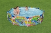 BESTWAY STEEL PRO PISCINA FUORI TERRA 305X66 CM CON STAMPA COLORATA USATO COME NUOVO 