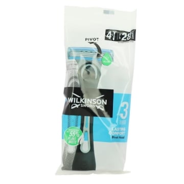 WILKINSON RASOIO DA UOMO PER RASATURA CON ALOE CHE PERMETTE COMFORT IMMEDIATO PIVOT HEAD CONFEZIONI DA 4PZ OKX