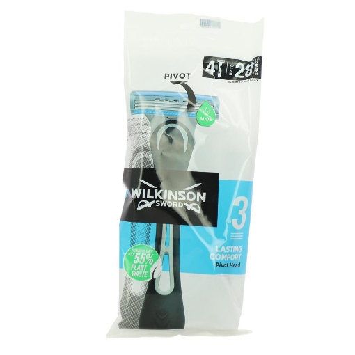 WILKINSON RASOIO DA UOMO PER RASATURA CON ALOE CHE PERMETTE COMFORT IMMEDIATO PIVOT HEAD CONFEZIONI DA 4PZ OKX