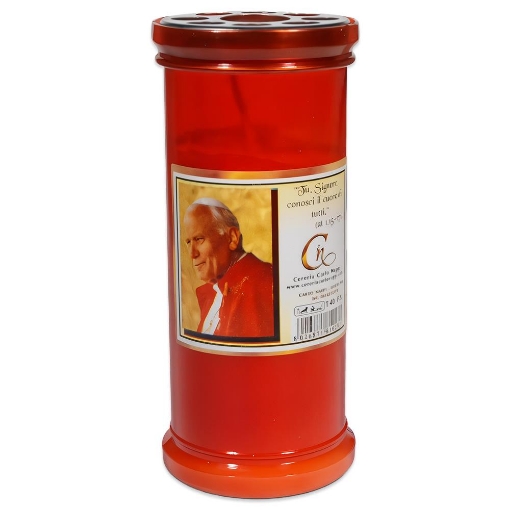 CERO LUMINO VOTIVO T40 ROSSO PER CIMITERO O RICORRENZA 