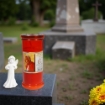 CERO LUMINO VOTIVO T40 ROSSO PER CIMITERO O RICORRENZA 