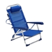 MAURY'S SPIAGGINA RELAX 4 POSIZIONI IN ALLUMINIO CON POGGIATESTA IN COLORE ASSORTITO BLU/ECRÙ