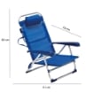 MAURY'S SPIAGGINA RELAX 4 POSIZIONI IN ALLUMINIO CON POGGIATESTA IN COLORE ASSORTITO BLU/ECRÙ