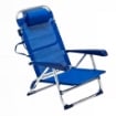 MAURY'S SPIAGGINA RELAX 4 POSIZIONI IN ALLUMINIO CON POGGIATESTA IN COLORE ASSORTITO BLU/ECRÙ
