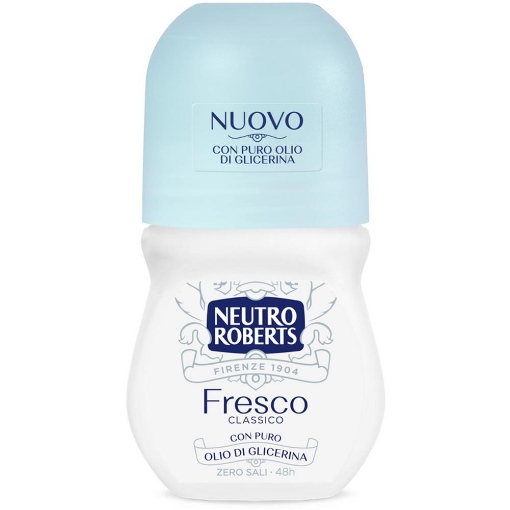 NEUTRO ROBERTS DEODORANTE ROLL-ON FRESCO BLU CON PURO OLIO DI GLICERINA E ZERO SALI DI ALLUMINIO 50 ML - 48 H