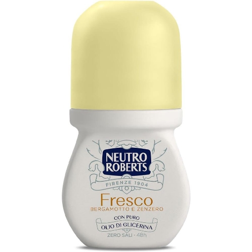 NEUTRO ROBERTS DEODORANTE ROLL-ON FRESCO BERGAMOTTO E ZENZERO CON PURO OLIO DI GLICERINA E ZERO MACCHIE 50 ML - 48 H