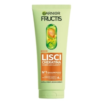 GARNIER FRUCTIS SHAMPOO EFFETTO LUCENTE LISCIO CHERATINA CON OLIO D'ARGAN PER CAPELLI CRESPI,SECCHI E SPENTI 200 ML