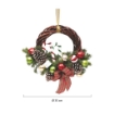 GHIRLANDA DI VIMINI PER NATALE CON DECORAZIONE DI RAMI E FIOCCO SCOZZESE DI 35 CM OKX