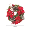 MAURY'S GHIRLANDA VERDE IN PVC DECORATA DA STELLE DI NATALE E PIGNE NEVATE,DIMENSIONI DIAMETRO DI 40 CM OKX
