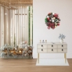 MAURY'S GHIRLANDA DI NATALE IN PVC VERDE CON FIOCCO DECORATA CON BASTONCINI, PIGNE E SFERE COLORATE DIMENSIONI 40 CM OKX