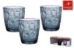 BORMIOLI DIAMOND BICCHIERI PER ACQUA IN SET DA 3 PEZZI COLORE BLU