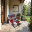 MAURY'S POLTRONA RELAX MAURYTCHWORK COMODONA IN LEGNO 3 POSIZIONI CON CUSCINO IMBOTTITO USATO COME NUOVO