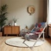 MAURY'S POLTRONA RELAX MAURYTCHWORK COMODONA IN LEGNO 3 POSIZIONI CON CUSCINO IMBOTTITO USATO COME NUOVO