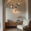 MARA PLAFONIERA DESIGN MODERNO IN METALLO COLORE MARRONE E ORO E14 3 LUCI 46 WATT 52X52X27 CM