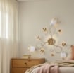 EDEN PLAFONIERA DESIGN MODERNO IN METALLO COLORE AVORIO E ORO E14 3 LUCI 46 WATT 52X52X27 CM