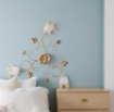 EDEN PLAFONIERA DESIGN MODERNO IN METALLO COLORE AVORIO E ORO E14 3 LUCI 46 WATT 52X52X27 CM