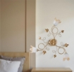EDEN PLAFONIERA DESIGN MODERNO IN METALLO COLORE AVORIO E ORO E14 3 LUCI 46 WATT 52X52X27 CM