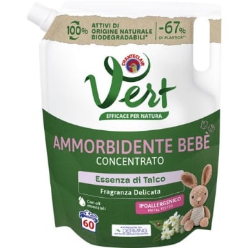 VERT DI CHANTECLAIR AMMORBIDENTE CONCENTRATO BEBÈ ESSENZA TALCO 1200 ML 60 LAVAGGI OKX