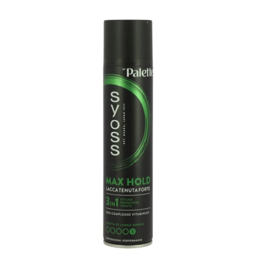 SYOSS BY PALETTE MAX HOLD LACCA TENUTA FORTE CON COMPLESSO VITAMINICO - TENUTA DI LUNGA DURATA 3IN1 STYLING 300 ML OKX