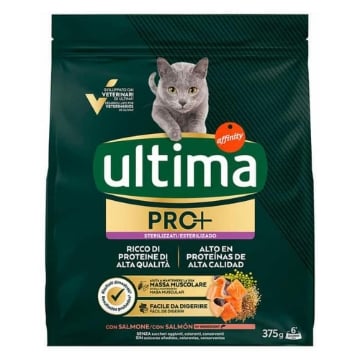 ULTIMA PRO + CROCCHETTE PER GATTO STERILIZZATO 375 GR FACILE DA DIGERIRE GUSTO SALMONE OKX