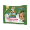 ULTIMA CIBO UMIDO PER GATTO STERILIZZATO BENESSERE DIGESTIVO CON TONNO E SALMONE 4 X 70 GR OKX
