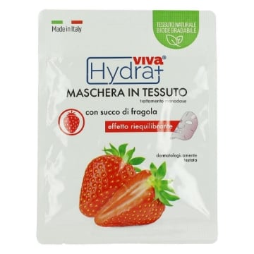 HYDRA VIVA MASCHERA IN TESSUTO MONODOSE CON SUCCO DI FRAGOLA EFFETTO RIEQUILIBRANTE DERMATOLOGICAMENTE TESTATO OKX