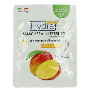 HYDRA VIVA MASCHERA IN TESSUTO MONODOSE CON MANGO E OLI VEGETALI EFFETTO NUTRIENTE DERMATOLOGICAMENTE TESTATO OKX