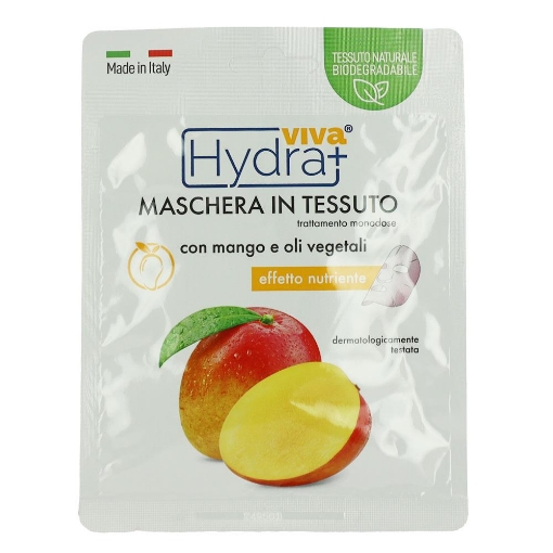 HYDRA VIVA MASCHERA IN TESSUTO MONODOSE CON MANGO E OLI VEGETALI EFFETTO NUTRIENTE DERMATOLOGICAMENTE TESTATO OKX