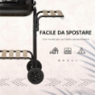 BARBECUE A CARBONE CON COPERCHIO RIPIANI E RUOTE COMPLETO DI SPATOLA PINZA E COLTELLO NERO